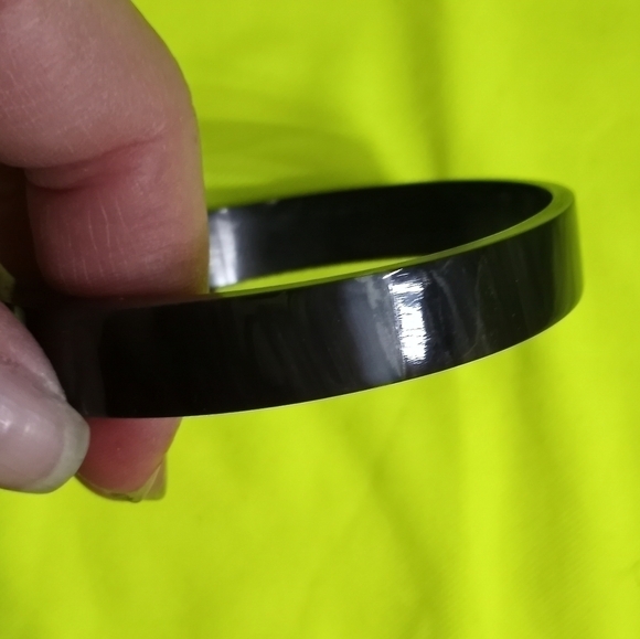 Black gray solid Bangle bracelet - Picture 3 of 6